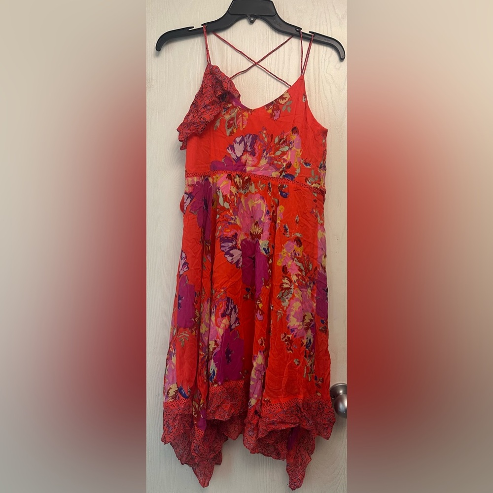Maeve Floral Dress in Red and Purple